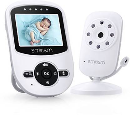 Smilism [2018 UPGRADE] Video  with Night Vision Camera,Two Way Talk,Temperature Sensor and Multi-Camera Expandability Video Baby Monitor