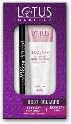 LOTUS Make-up FACE & EYE Duo Kit ( Ecostay Kajal 1.2g - Black & Ecostay Insta smooth perfecting primer 30 g )