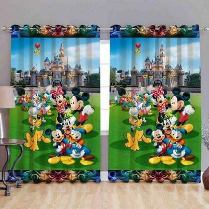 Inovamall 213.36 cm (7 ft) Polyester Semi Transparent Door Curtain (Pack Of 2)