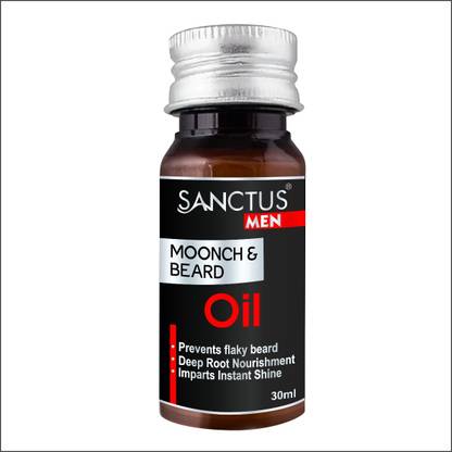 SANCTUS Moonch & Beard Oil -30ml - Advanced Formula To Control Beard Dandruff And Imparts Insta - Shine & Detangling Effect (Enriched With Argan, Almond & Jojoba Oil)