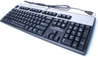 HP 697737-D61 Wired USB Standard Desktop Keyboard Compatible with Desktop, Laptop, Mac