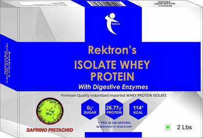 Rektron's Isolate Whey Protein For Men (6 Pounds, Safrino Pistachio - Pack of 3) Whey Protein