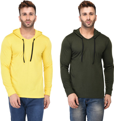 Solid Men Multicolor T-Shirt Price in 