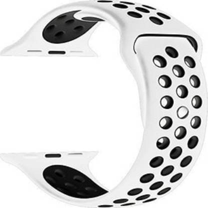 Bhavi . Wristband for 42 mm Compatible for iWatch Series 1 2 3 4, Nike+ Sports Edition(WHITE+BLACK) 42 mm Rubber Watch Strap