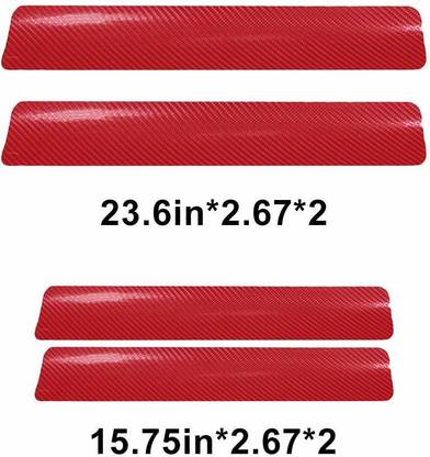 KaaHego 4PCS Car Sticker Universal Anti-Scratch Door Sill Car Decal-Red Car Pet Door Protector