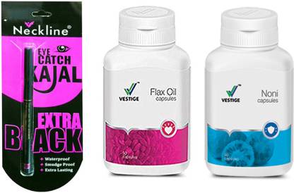 Vestige Flax Oil Capsules and noni with neckline kajal