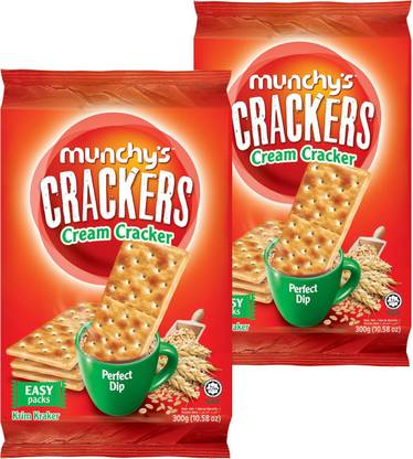Munchy's CREAM CRACKERS 300G. (PACK OF2) Salted Biscuit