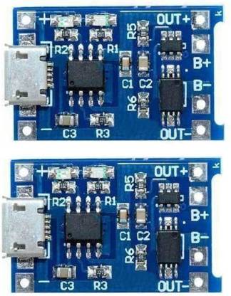 Technical hut 2 Pieces TP4056 1A Li-ion lithium Battery Micro Controller Board Electronic Hobby Kit