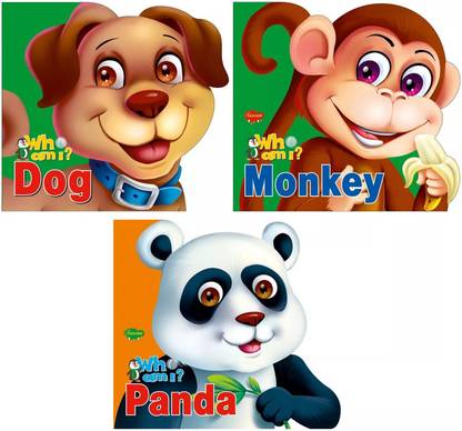 बोर्ड बुक डोमेस्टिक एनिमल्स सेट 1 ( पांडा,मंकी,डॉग)