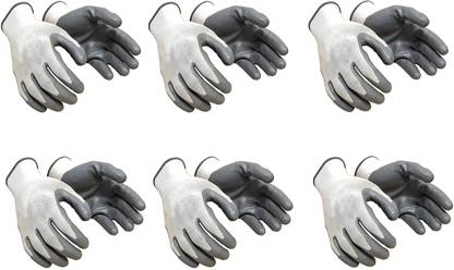 Yiking Anti Cut Hand Gloves pvc cotted 6 pair Nylon  Safety Gloves