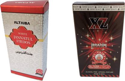 Altaiba White Jannatul Firdaus 6ml and XZ 8ml Combo Pack Attar Alcohol Free Pack of 2 Floral Attar