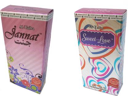 Altaiba Jannat 6ml and Sweet Love 8ml Combo Pack Attar Alcohol Free Pack of 2 Floral Attar