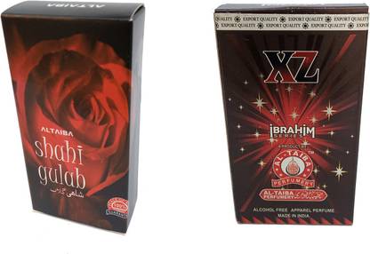 Altaiba Shahi Gulab 6ml and XZ 8ml Combo Pack Attar Alcohol Free Pack of 2 Floral Attar
