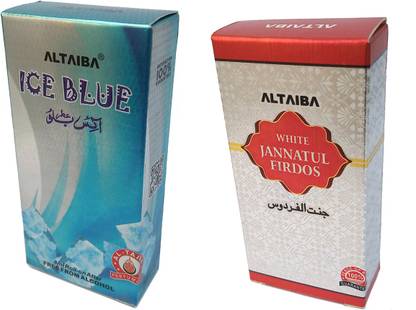 Altaiba Ice Blue 8ml and White Jannatul Firdaus 6ml Combo Pack Attar Floral Attar