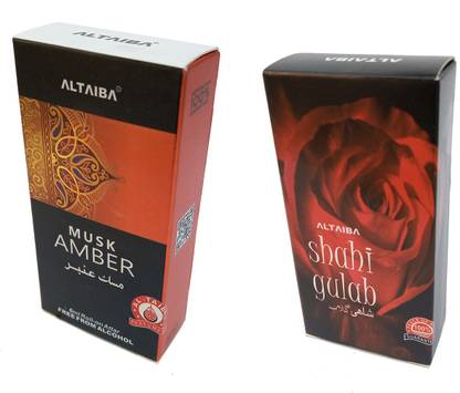 Altaiba Musk Amber 6ml and Shahi Gulab 6ml Floral Attar