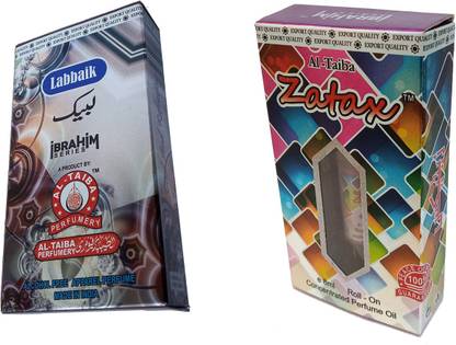 Altaiba Labbaik 8ml and Zatax 8ml Combo Pack Attar Alcohol Free . Floral Attar