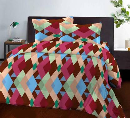Bombay Dyeing 100 TC Cotton Double 3D Printed Flat Bedsheet