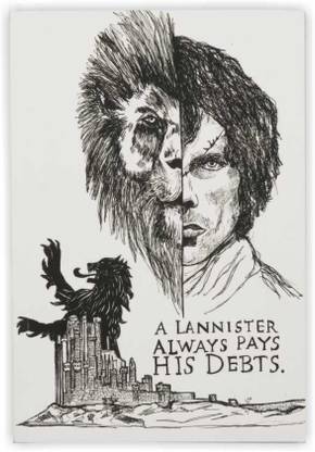 DOODLE DREAMS Game of thrones Graph A4 Notebook Dark Grey Lines 25 Pages