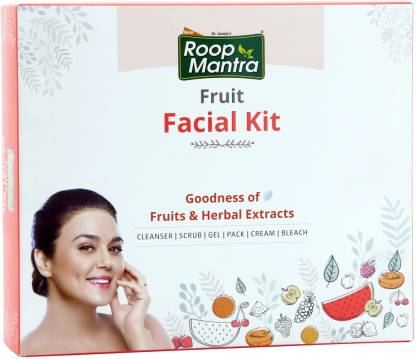 Roop Mantra Fruit Facial Kit for Healthy Skin (Cleansing Milk, Face Scrub, Massage Gel, Face Pack, Nourishing Cream, Face Bleach)