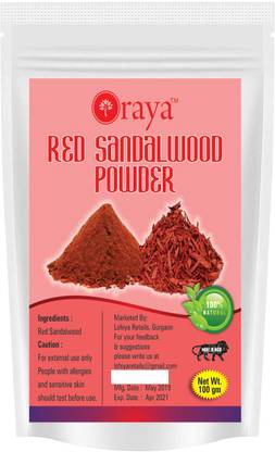 Oraya 100 Natural Red Sandalwood Powder 100 Gms 100 G Price In India Buy Oraya 100 Natural Red Sandalwood Powder 100 Gms 100 G Online In India Reviews Ratings Features Flipkart Com