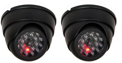 MOHAK 2 Pack Dome Dummy Fake IR CCTV Security Cameras Imitation Simulated Blinking LED Security Camera