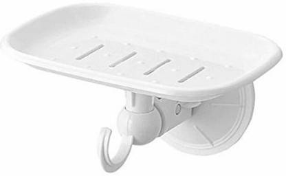 ZEVORA Elegant Suction Soap Dish, Powerful Vacuum Suction Cup Soap Holder, Bathroom Kitchen, Multipurpose Soap Dish Holder with Super Suction Cup with Towel Hanging Hook