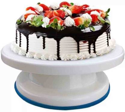 Vallbhi Enterprise NEW CAKE STAND TABLE with Cake Decorating Revolving Turntable and White divinext Round Rotating Revolving Cake Sugarcraft Turntable Decorating Stand Platform cake table . Cake Pie Server (Multicolor) Plastic Cake Server