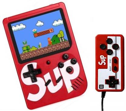 ROBMOB ®GameBox retro classic mini game machine SUP handheld game console 400 in 1 PLUS original fact with Remote 8 GB with Mario, DR Mario, Turtles, Super Mario, other 400 Games, Contra
