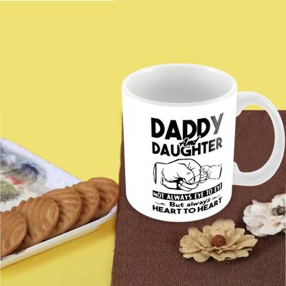 Flipkart SmartBuy "Daddy & Daughter not always Eye printed mug Ceramic Coffee Mug