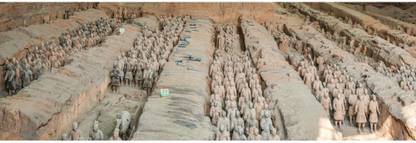 Terracotta warriors and horses Xian Shaanxi Province China Canvas Art - Panoramic Images (6 x 18) Canvas Art