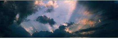 Clouds With God Rays Canvas Art - Panoramic Images (18 x 6) Canvas Art