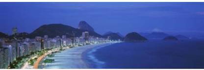 Beach Copacabana Rio De Janeiro Brazil Canvas Art - Panoramic Images (18 x 6) Canvas Art