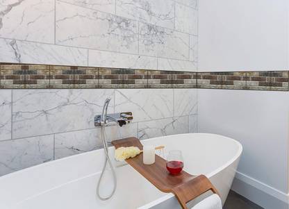 SUDARSHAN STICKER 12 cm Design Vinyl Oil Proof and Waterproof Self Adhesive Wall Tile Decals Sticker ( 12Cm X 455Cm ) Self Adhesive Sticker