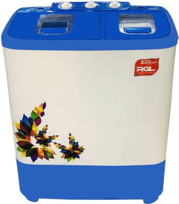 RGL 6.8 kg Semi Automatic Top Load Washing Machine White, Blue