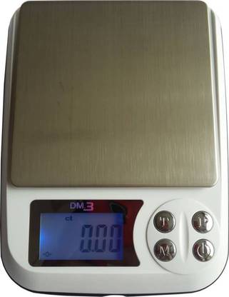 NIBBIN DM-3 1000gx 0.01g (10mg) Digital Jewellery Weighing Scale, Gold & Silver ornaments Weight Measuring machine Weighing Scale {for research} Weighing Scale (White) Weighing Scale
