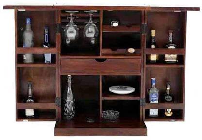 APRODZ Solid Wood Bar Cabinet