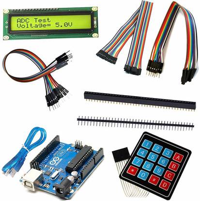 REES52 Arduino UNO Kit For Beginners(Arduino UNO,Jumperwire,16x2 lcd,4x4 keypad,male and female header pin Educational Electronic Hobby Kit