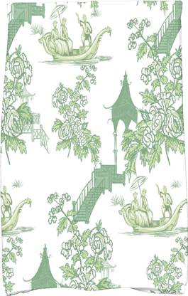 Simply Daisy inch China Old Floral Print Kitchen Towel Green Green Cloth Napkins
