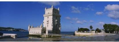 Fort at the coast Torre De Belem Lisbon Portugal Canvas Art - Panoramic Images (18 x 6) Canvas Art