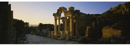 Facade of a temple Hadrian Temple Ephesus Turkey Canvas Art - Panoramic Images (18 x 6) Canvas Art