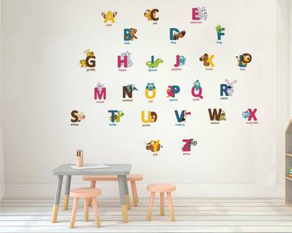Flipkart Smart Wall Decals Alphabet Letters With Baby Animals Stickers Large Sticker In India - Wall Sticker Letters Large Flipkart Smart Wall Decals Alphabet Letters With Baby Animals Stickers Large Sticker In India - Wall Sticker Letters Large