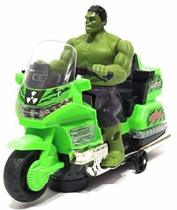 Hulk Figure & Motorbike Flashing Light & Music Sound Bump N Go Avengers
