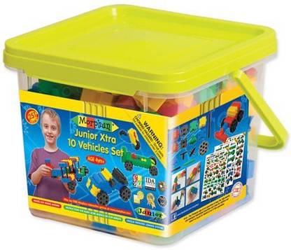 Picasso Tiles PicassoTiles 136 Piece Deluxe Combo Set Clear 3D Magnet Building Blocks Tiles w/ Clip-In Extension (Including 2 Car Truck Set)