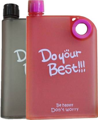 TrendZone A5 Memo Notebook Size Water Bottle Made with Frosted BPA Free 380 ml बॉटल