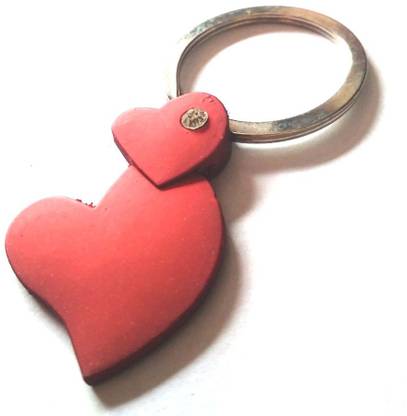 HALO NATION 2 red heart key chin - 2 red heart key ring Key Chain