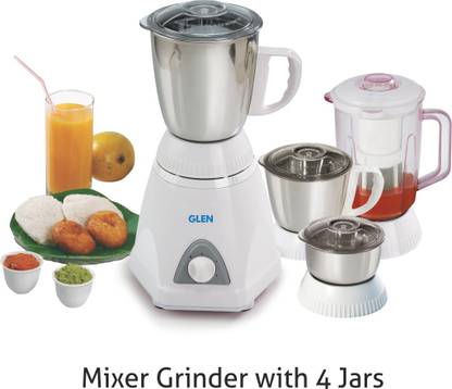 Glen SA4026PLUS750 GL 4026 PLUS 750 W Mixer Grinder (4 Jars, White)