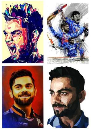 virat Kohli with Vinyl Wall Sticker Fine Art Print - The Art Bundle ...