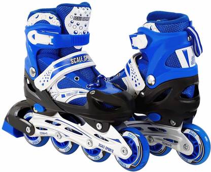 Authfort Inline Skates Size Adjustable All Pure PU Wheels it has Aluminum-Alloy which is Strong with LED Flash Light on Wheels In-line Skates In-line Skates - Size 7-10 UK