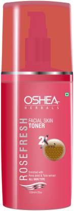 Oshea Herbals ROSEFRESH - Rose Petal and Tulsi Facial Skin Toner 120 ML (All skin types) Men & Women