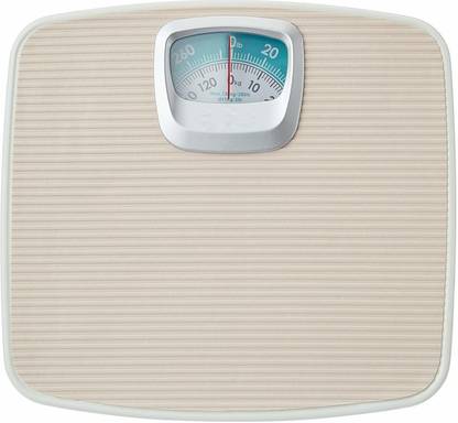Zelenor Analog Weight Machine, Capacity 130Kg (Off White)9820 Weighing Scale